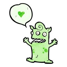 cartoon little alien in love N2