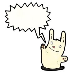 cartoon rabbit with speech bubble N128