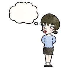 cartoon woman thinking N47