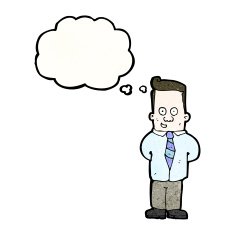 cartoon man with thought bubble N65