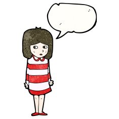 cartoon nervous girl N3