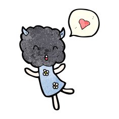 cute cloud head creature with love heart N6