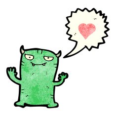 cartoon little monster in love N2