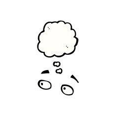 cartoon eyes with thought bu N2