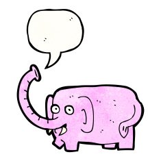 cartoon pink elephant trumpeting N6