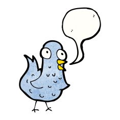 cartoon bird with speech bubble N352