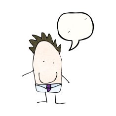 child's drawing of a dad with speech bubble cartoon N2