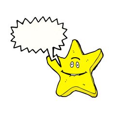 cartoon star with speech bubble N11