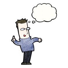 cartoon man with great idea N48