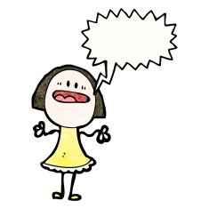 shouting woman with speech bubble N4