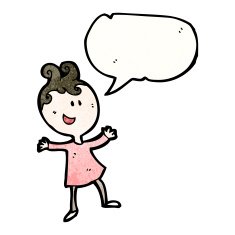 cartoon woman with speech bubble N63