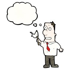 cartoon office man waving white flag N5