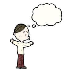 cartoon man with thought bubble N66