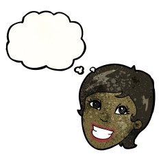 grinning woman's face cartoon N2