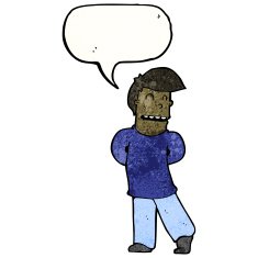cartoon shy man talking N2