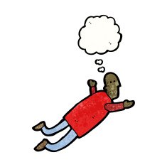 cartoon man flying in dream N7
