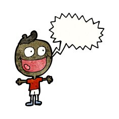 cartoon excited boy shouting N2