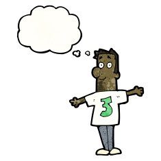 cartoon man in number three shirt N6
