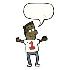 cartoon man in number 1 shirt N2