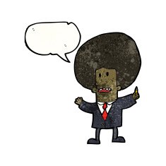 cartoon businessman with big afro hair N2