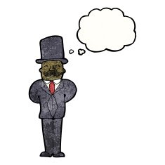 cartoon man in top hat and suit N2
