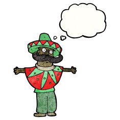 cartoon man in mexican costume N8
