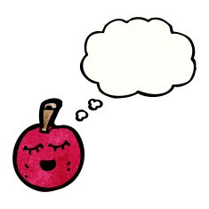 cartoon cherry with thought bubble N2