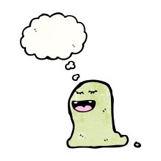 ghost with thought balloon cartoon N4