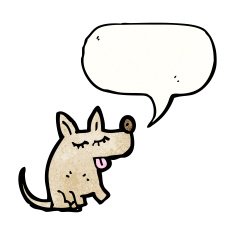 cute little dog with speech bubble N2