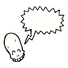 cartoon skull with speech bubble N52