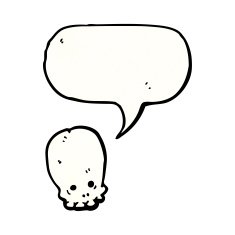 cartoon skull with speech bubble N53
