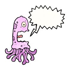 cartoon screaming squid N2