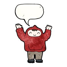 cartoon boy in hooded sweatshirt N28