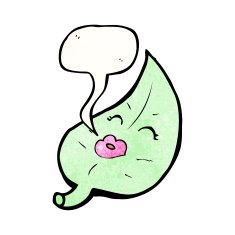 cartoon leaf with speech bubble N19