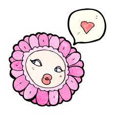 pretty flower face cartoon N2