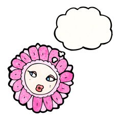 cartoon flower face N10