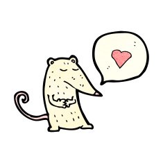 cartoon white mouse with speech bubble N19