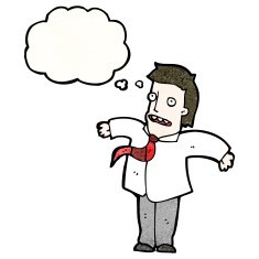 cartoon businessman shrugging shoulders N18