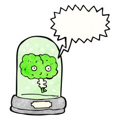 cartoon talking brain in jar N3