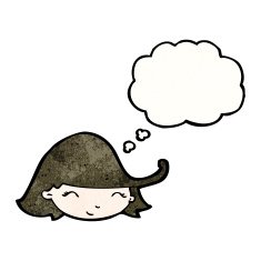 friendly girl with thought bubble N2