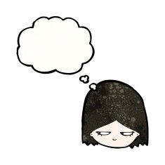 cartoon grumpy girl N2