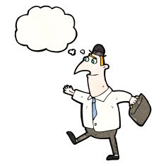 cartoon businessman walking to work N22