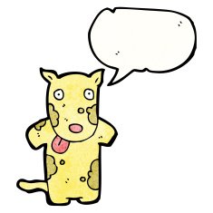 cartoon dog with speech bubble N45