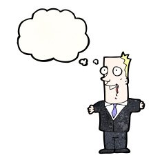 cartoon businessman with thought bubble N14