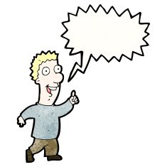 cartoon excited man talking N2