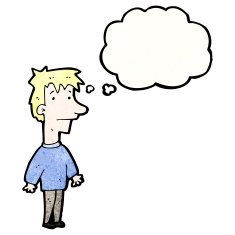 serious blond boy cartoon