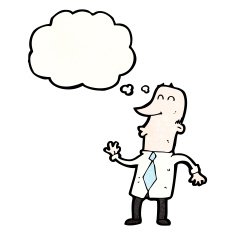 cartoon man with idea N185