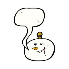cartoon snowman face christmas bauble N2