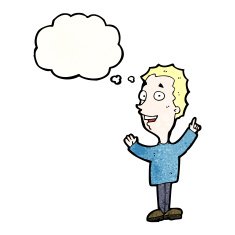 cartoon boy with idea N95