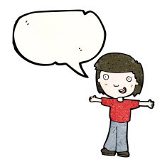 cartoon boy with speech bubble N24